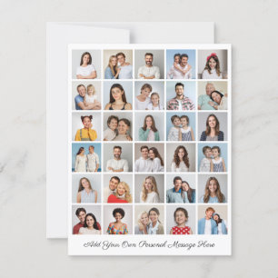 Colagem de 30 Fotos Adicionar Seu Próprio Cartão D