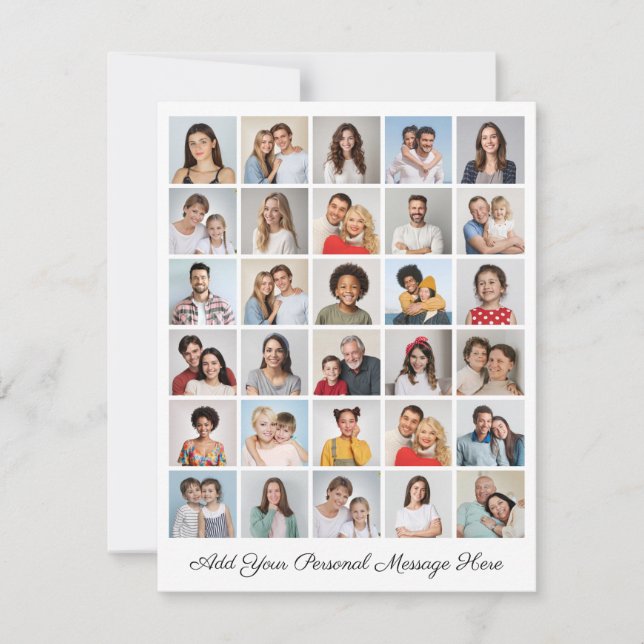 Colagem de 30 Fotos Adicionar Seu Próprio Cartão D (Frente)