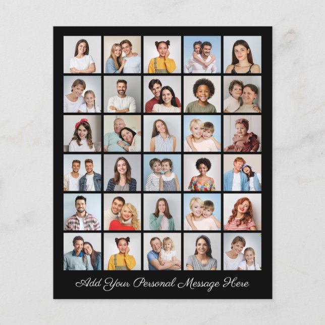 Colagem de 30 fotos Adicione sua folha de papel de (Frente)