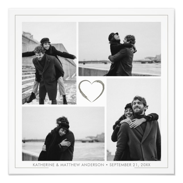 Colagem de 4 Fotos para Aniversário de Casamento (Frente)