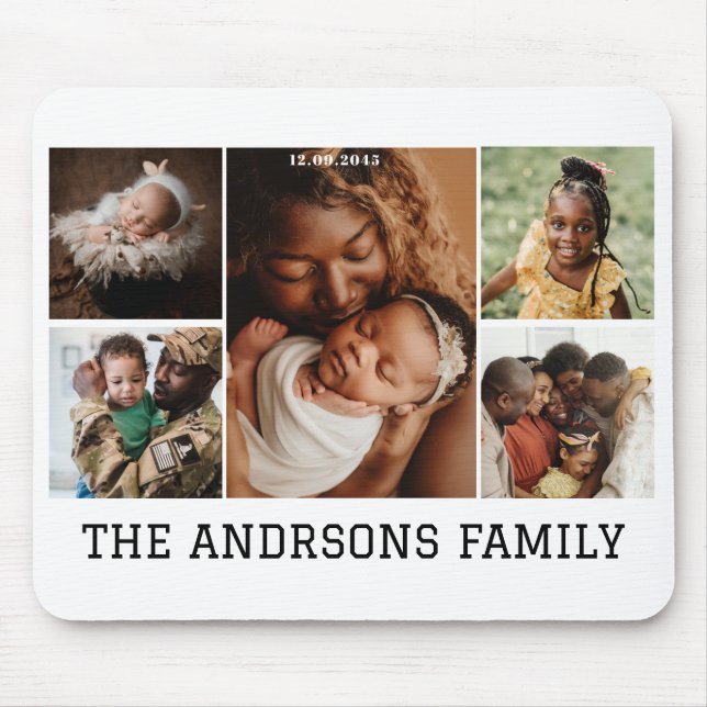 Colagem de 5 fotos Mousepad (Frente)