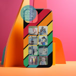 Colagem de 8 fotos com faixas inspiradas nos retra<br><div class="desc">Um padrão de faixa escondido em preto,  ouro,  laranja,  vermelho,  verde,  azul - Se sua arte ainda precisar ser ajustada,  clique no botão Personalizar este. Isso vai levá-lo a uma área de design onde você pode mover coisas e até mesmo mudar fontes!</div>