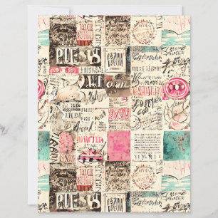 Colagem de abstrato com papel de rascunho de mensa