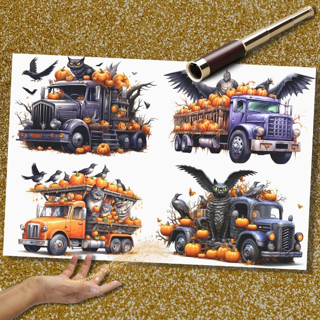 Colagem de Caminhão 1 do Halloween Papel de Decoup (Criador carregado)