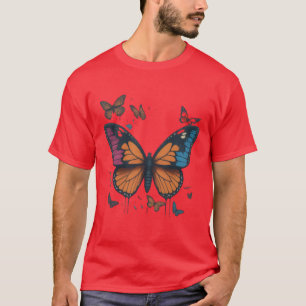 Colagem de Camisetas de Colagem de Borboletas de V