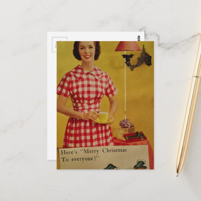 Colagem de cartão postal da senhora de Natal da er (Frente/Verso In Situ)