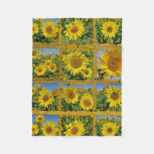 colagem de cobertores de flores amarelas de verão
