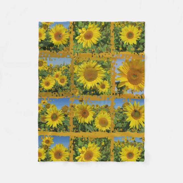 colagem de cobertores de flores amarelas de verão (Frente)
