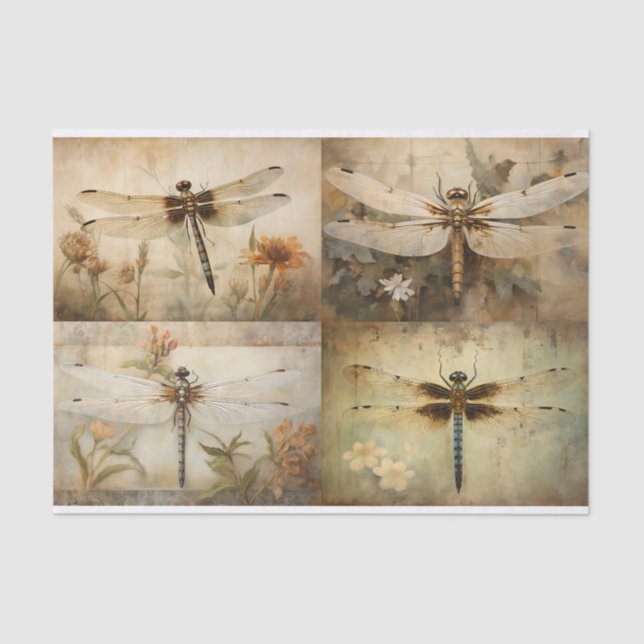 Colagem de Dragonfly 1 Papel de Decoupage (Frente )