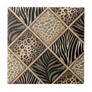 Colagem de Estampa de Leopardo & Zebra - Design de