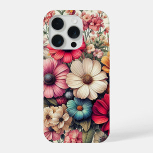 Colagem de Flores Coloridas e Vintage Fofa
