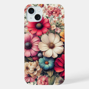 Colagem de Flores Coloridas e Vintage Fofa
