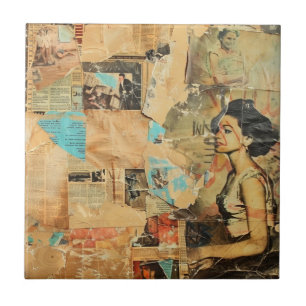 Colagem de folhetos de jornal Rustic Vintage (8)