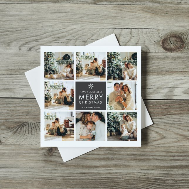 Colagem de Foto de Natal | Feliz Natal | Preto (Criador carregado)