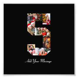 Colagem de Foto Número 5 Preto e Branco