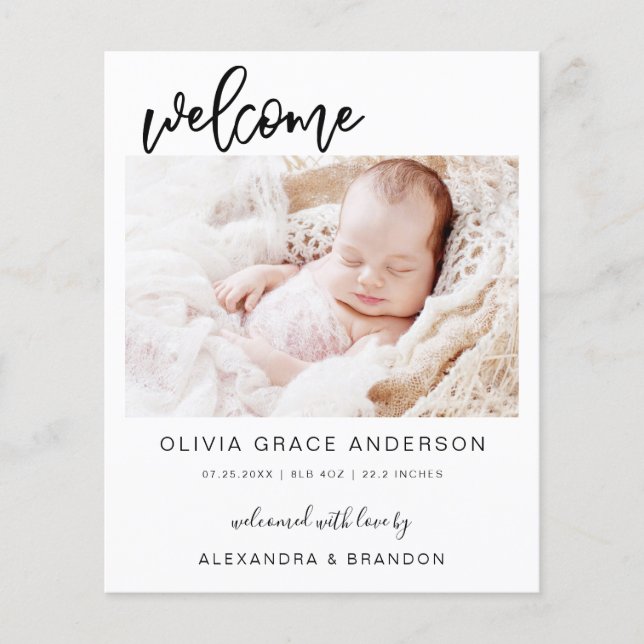 Colagem de Foto Simples de Anúncio de Bebê (Frente)