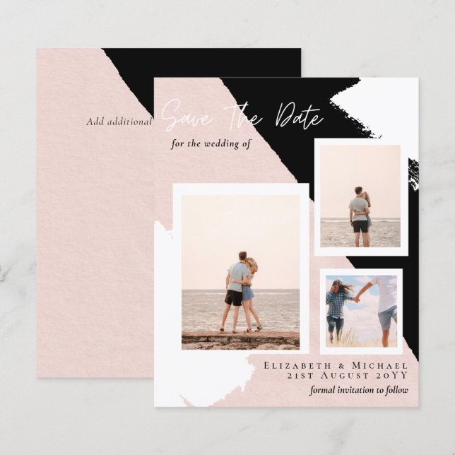 Colagem de Fotografias BUDGET Guardar Data Abstrat (Frente/Verso)