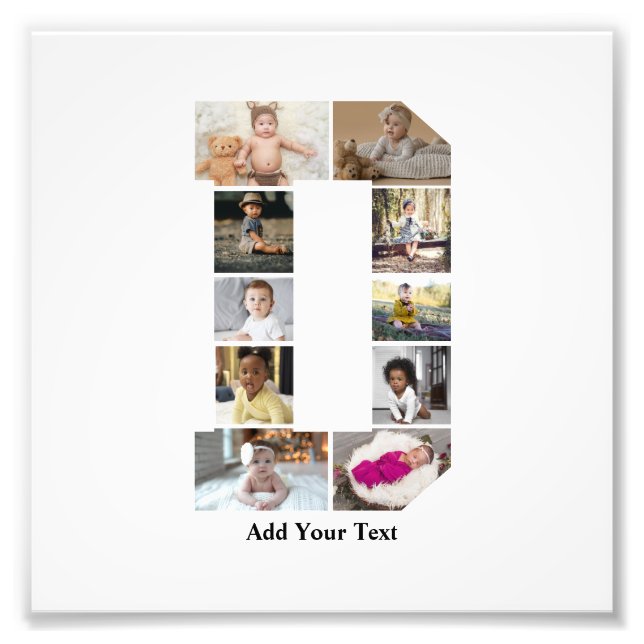 Colagem de Fotografias com design Carta D (Frente)