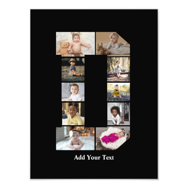 Colagem de Fotografias com design Carta D (Frente)