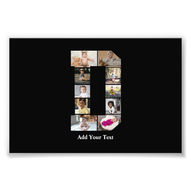Colagem de Fotografias com design Carta D (Frente)