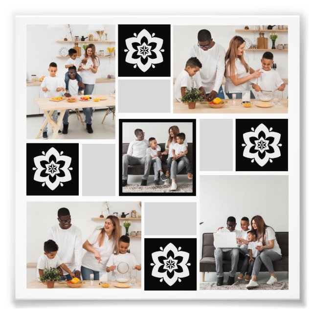 Colagem de Fotografias com design Floral 5 (Frente)