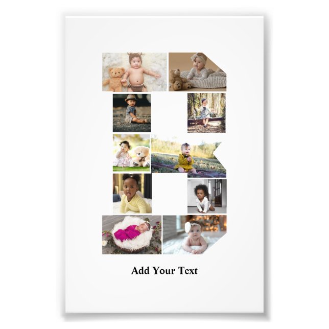 Colagem de Fotografias com design Letra B (Frente)