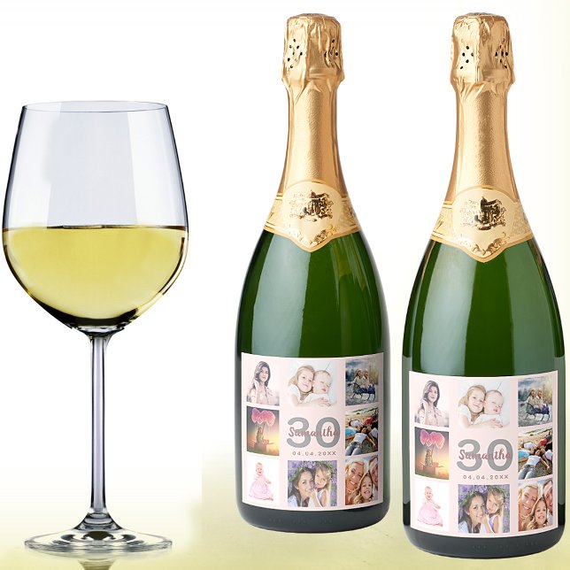 Colagem de fotografias cor-de-rosa rosa aniversári (Criador carregado)