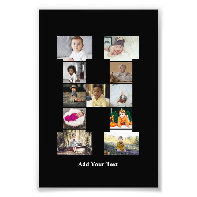 Colagem de Fotografias design Letra H (Frente)