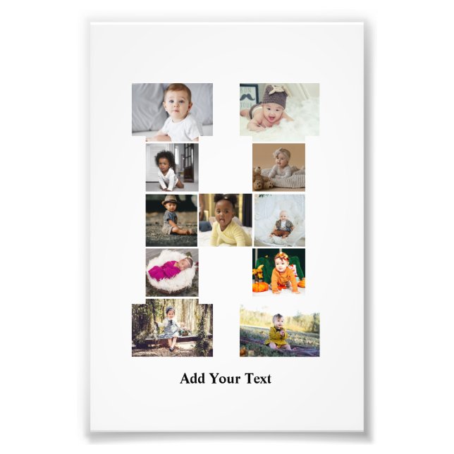 Colagem de Fotografias design Letra H (Frente)