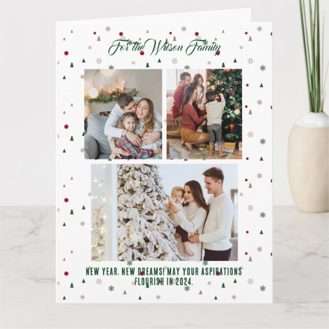 Colagem de Fotografias do Cartão de Férias Verde F (Frente)