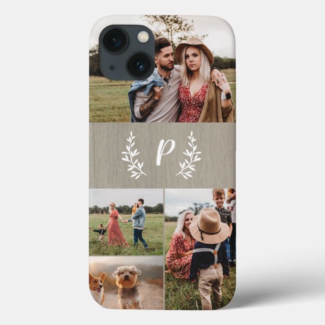 Colagem de Fotografias do Monograma Rustic (Verso)