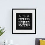 Colagem de Fotografias do Namorado Juntos para Sem<br><div class="desc">As memórias fazem os melhores presentes, namoradas e namorados vão adorar este impressão de colagem fotográfica moderno, pensativo, para dia de os namorados, aniversário, aniversário e qualquer outro evento especial. O impressão apresenta 9 fotos, o texto modelo 'NAMORADO, FOREVER JUNTOS', sobre um fundo preto de um lado e branco do...</div>