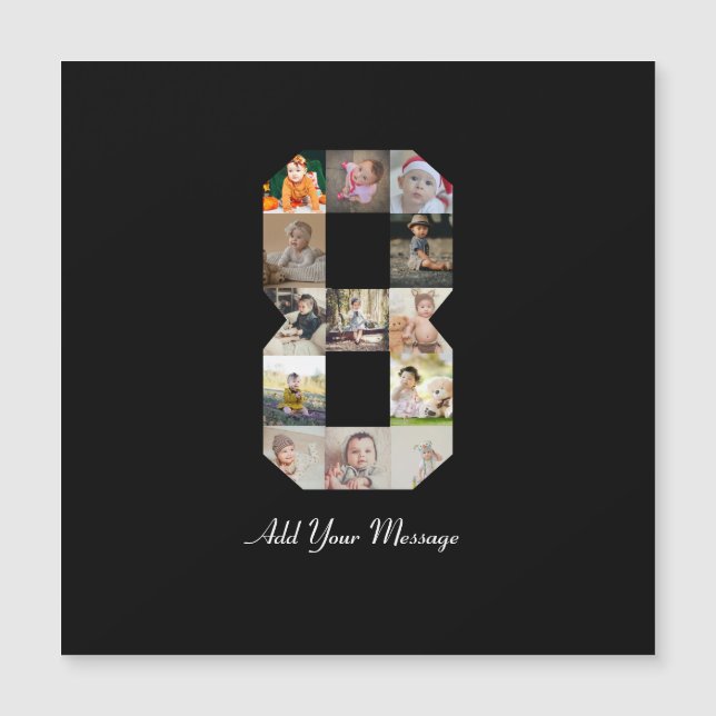 Colagem de Fotografias do Número 8 Preto e Branco (Frente)