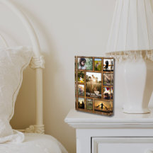 Colagem de Fotografias do Quadro de Bronze de Faux
