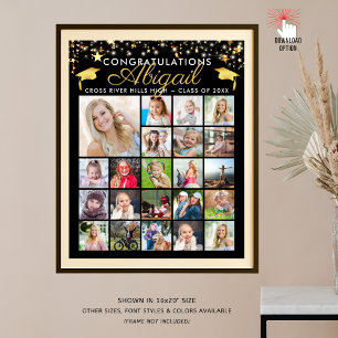 Colagem de Fotografias Dourada 22 Preto para Gradu