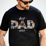Colagem de Fotografias mínima do melhor Pai do PAI<br><div class="desc">A melhor camiseta de colagem de fotos coloridas de cheio já chegou para celebrar o notável pai em sua vida. Personalize esta peça única com 18 das suas fotografias mais especiais, formando a palavra "pai". As palavras "best and "ever" são desenhadas num roteiro elegante. Um presente na moda e verdadeiramente...</div>