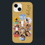 Colagem de Fotografias Múltiplas Simples Personali<br><div class="desc">Colagem de Fotografias Múltiplas O Simples Nome Personalizado Hexagon A capas de iphone do Padrão Hexagônico apresenta uma colagem de fotografias das suas fotografias favoritas em forma de hexágono. Personalizado com seu nome. Perfeito para o aniversário, Natal, Dia de as mães, Dia de os pais, Avós, irmão, irmã, melhor amigo...</div>