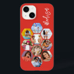Colagem de Fotografias Múltiplas Simples Personali<br><div class="desc">Colagem de Fotografias Múltiplas O Simples Nome Personalizado Hexagon A capas de iphone do Padrão Hexagônico apresenta uma colagem de fotografias das suas fotografias favoritas em forma de hexágono. Personalizado com seu nome. Perfeito para o aniversário, Natal, Dia de as mães, Dia de os pais, Avós, irmão, irmã, melhor amigo...</div>