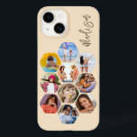 Colagem de Fotografias Múltiplas Simples Personali<br><div class="desc">Colagem de Fotografias Múltiplas O Simples Nome Personalizado Hexagon A capas de iphone do Padrão Hexagônico apresenta uma colagem de fotografias das suas fotografias favoritas em forma de hexágono. Personalizado com seu nome. Perfeito para o aniversário, Natal, Dia de as mães, Dia de os pais, Avós, irmão, irmã, melhor amigo...</div>