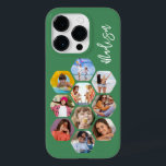 Colagem de Fotografias Múltiplas Simples Personali<br><div class="desc">Colagem de Fotografias Múltiplas O Simples Nome Personalizado Hexagon A capas de iphone do Padrão Hexagônico apresenta uma colagem de fotografias das suas fotografias favoritas em forma de hexágono. Personalizado com seu nome. Perfeito para o aniversário, Natal, Dia de as mães, Dia de os pais, Avós, irmão, irmã, melhor amigo...</div>