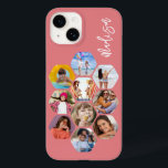 Colagem de Fotografias Múltiplas Simples Personali<br><div class="desc">Colagem de Fotografias Múltiplas O Simples Nome Personalizado Hexagon A capas de iphone do Padrão Hexagônico apresenta uma colagem de fotografias das suas fotografias favoritas em forma de hexágono. Personalizado com seu nome. Perfeito para o aniversário, Natal, Dia de as mães, Dia de os pais, Avós, irmão, irmã, melhor amigo...</div>