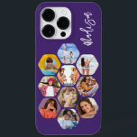 Colagem de Fotografias Múltiplas Simples Personali<br><div class="desc">Colagem de Fotografias Múltiplas O Simples Nome Personalizado Hexagon A capas de iphone do Padrão Hexagônico apresenta uma colagem de fotografias das suas fotografias favoritas em forma de hexágono. Personalizado com seu nome. Perfeito para o aniversário, Natal, Dia de as mães, Dia de os pais, Avós, irmão, irmã, melhor amigo...</div>