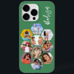 Colagem de Fotografias Múltiplas Simples Personali<br><div class="desc">Colagem de Fotografias Múltiplas O Simples Nome Personalizado Hexagon A capas de iphone do Padrão Hexagônico apresenta uma colagem de fotografias das suas fotografias favoritas em forma de hexágono. Personalizado com seu nome. Perfeito para o aniversário, Natal, Dia de as mães, Dia de os pais, Avós, irmão, irmã, melhor amigo...</div>