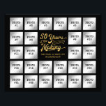 Colagem de Fotografias Preta e Dourada no 50º Aniv<br><div class="desc">Crie uma exibição memorável de fotos na comemoração do ouro de aniversário de casamento e/ou como presente comemorativo com vinte e seis (26) fotos do maravilhoso casal 50 ANOS NO FAZER. A design da tipografia retrô incorpora seu ano de casamento na design. Esquema de cores preto e dourado; a cor...</div>