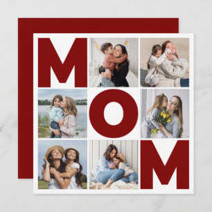 Colagem de Fotografias Vermelha e Branca 6 Placa P