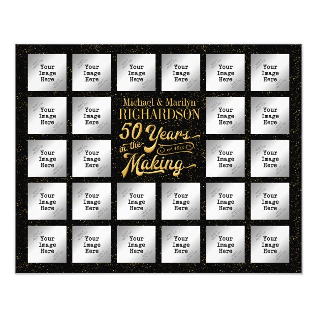 Colagem de Fotos 26 ouros, Confetti Dourado (Frente)