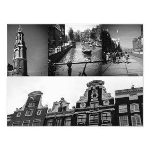 Colagem de fotos Amsterdam 2 em preto e branco