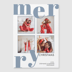 Colagem de Fotos Azul Dusty de Natal Moderno