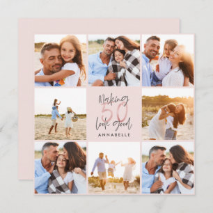 Colagem de fotos brilhantes cor-de-rosa-rosa-50 an