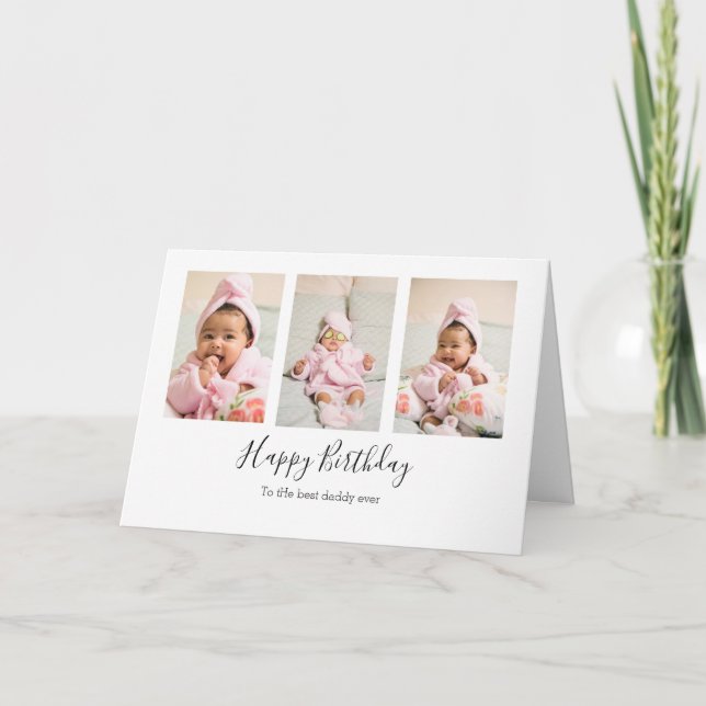 Colagem de Fotos Cartão de Aniversário do Papai Mo (Frente)